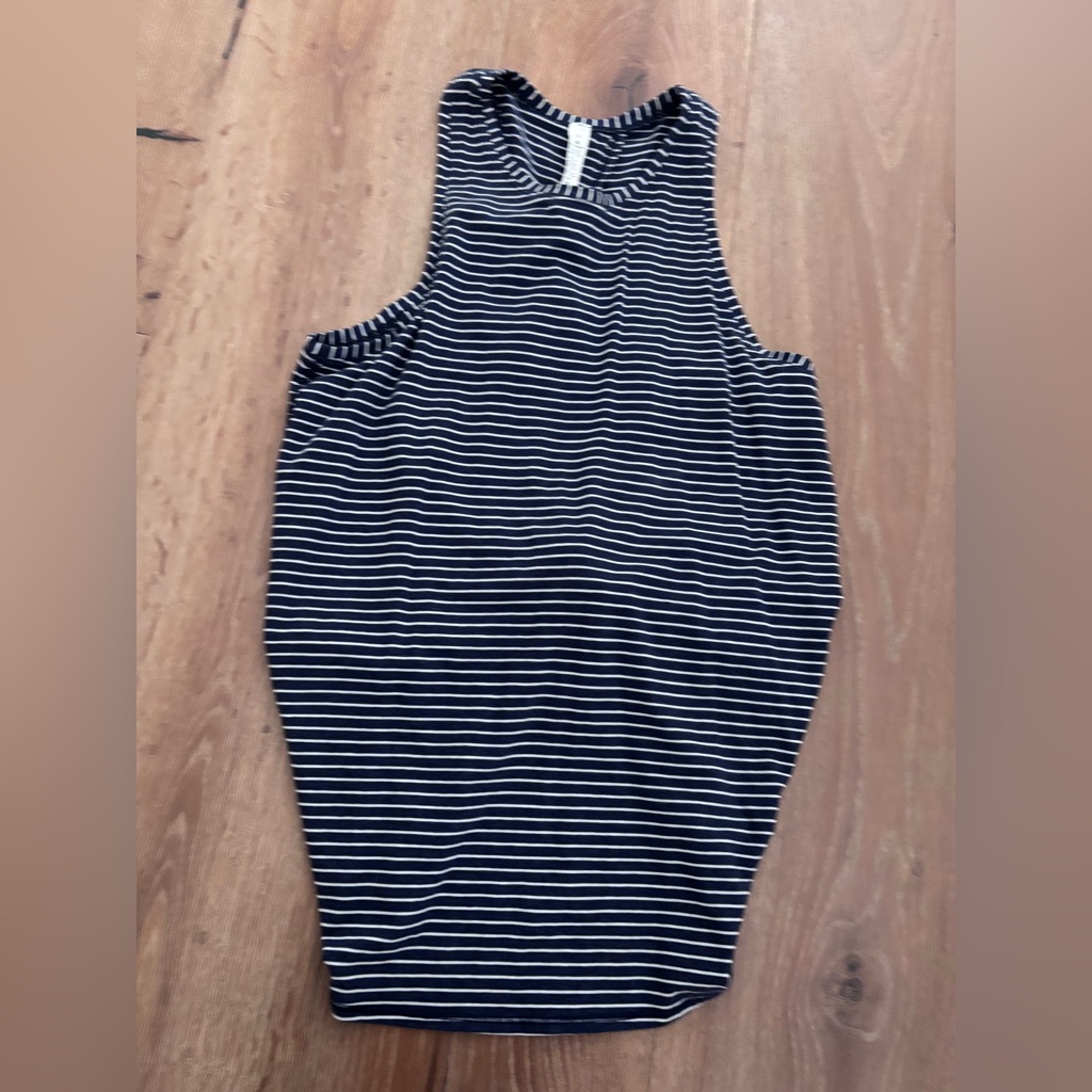 Lululemon Athletica Navy And White Striped Top